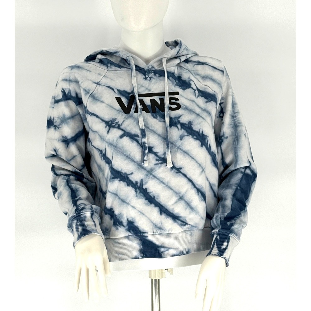 Vans Tie Dye Hoodie Blue‎ Soft Grunge Indie Skater Streetwear Pullover Womens S